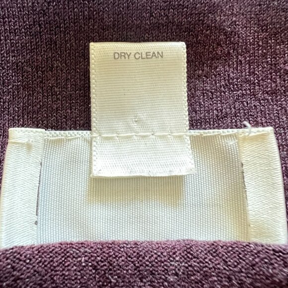 Loft Anne Taylor Silk Blend V-Neck Sweater Womens S Long Sleeve Eggplant Classic - Picture 5 of 11